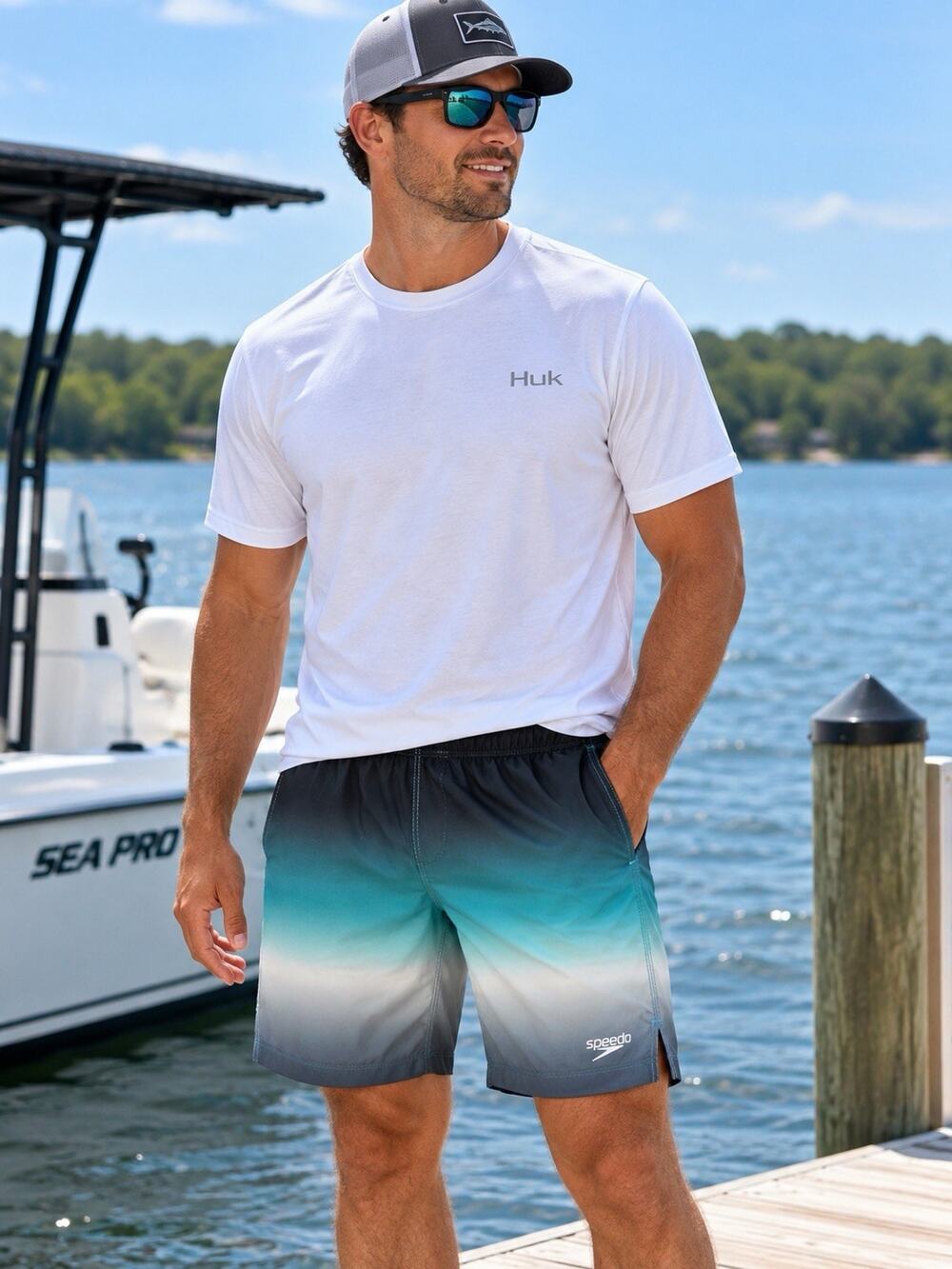 Speedo Green Black NWT Tech Volley Swim Trunks Sz Xl Built In Liner Resort Beach